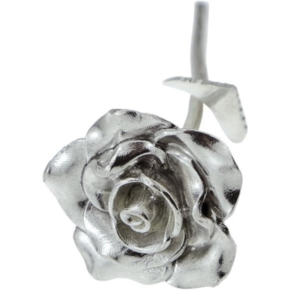 Tin Anniversary 10 Year Metal Rose - 100% Pure Casted Tin Wedding Anniversary - Picture 2 of 4
